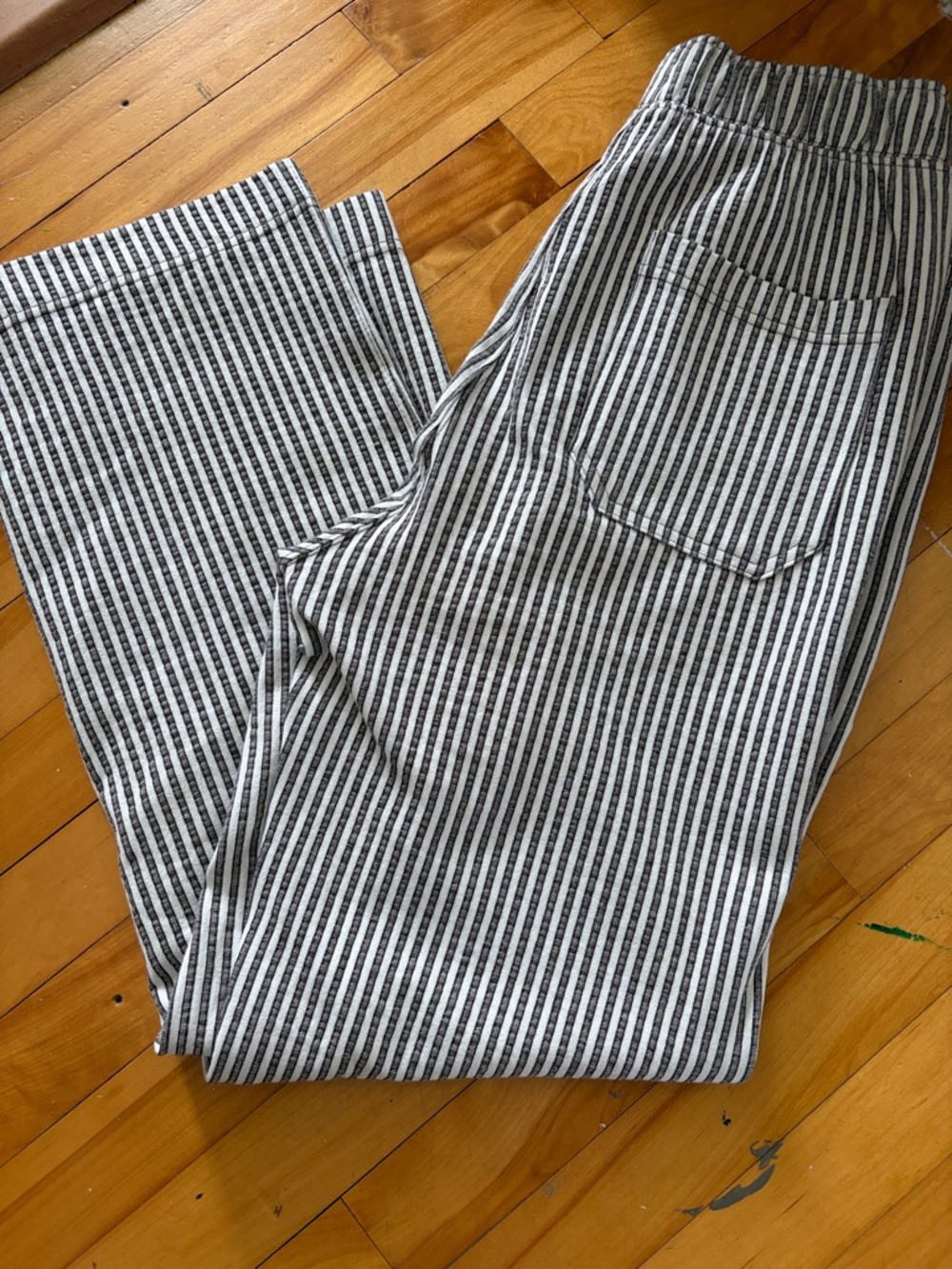 Zara Grey/Blue and White Vertical Stripe Jogging